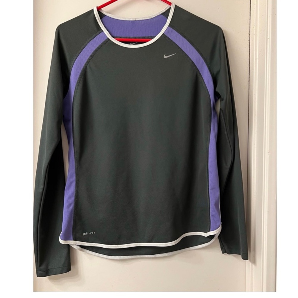 Dark grey and purple Nike top size M